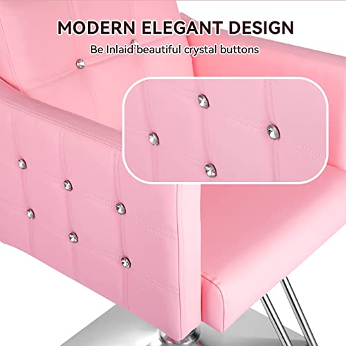 Styling Chair for Hair Stylist,Wide Seat Hydraulic Hair Salon Chair Barber Chair, 360° Swivel,Recline 135°，Beauty Spa Cosmetology Shampoo Hairdressing Braiding Tattoo Chair for Women Men