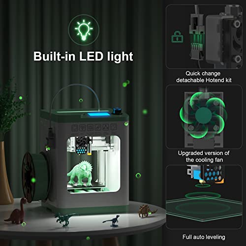 3D Printers Tina2 Basic, Fully Assembled and Auto Leveling 3D Printer for Beginners and Kids, Removable Magnetic Platform, High Precision Printing FDM Mini 3D Printer for Home and School
