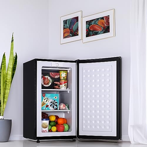 Anukis 3.0 Cu.ft Compact Upright Freezer, Mini Freezer with Removable Shelves For Home Apartment Office Basement or Dorms
