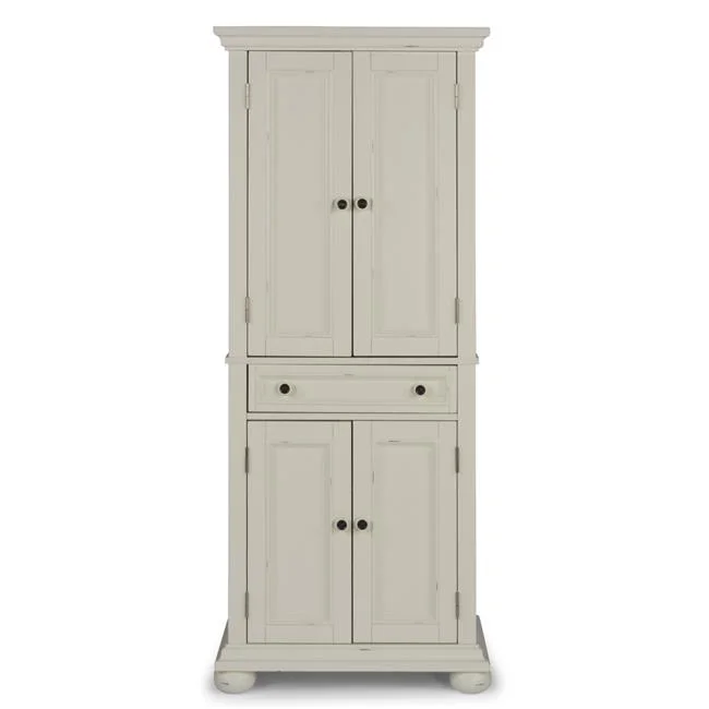 Homestyles Dover Off White Wood Pantry Storage Cabinet with Adjustable Shelves