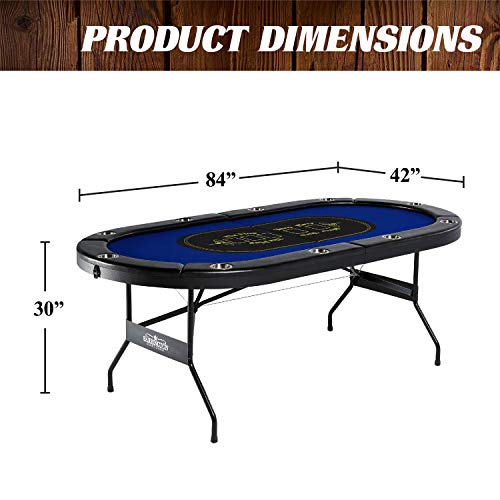 Barrington Poker Multiple Styles Folding Poker Table & Poker Table Top/Dining Table Collection, Durable Padded Rail Tables with Felt Playing Surface, Perfect for Texas Holdem Games
