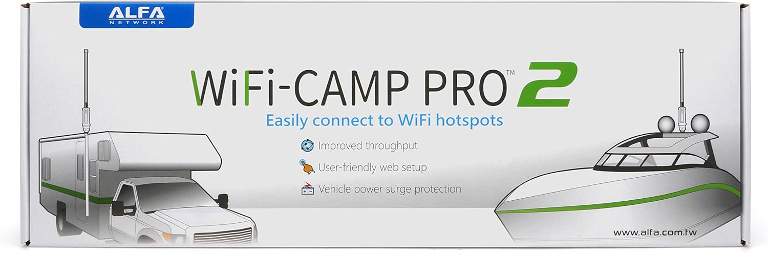 Alfa WiFi Camp Pro 2 Long Range WiFi Repeater RV kit R36A/Tube-(U) N/AOA-2409-TF-Ant