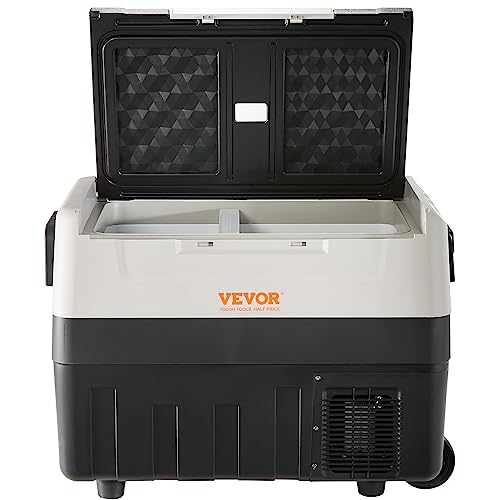 VEVOR Portable Car Refrigerator, 12 Volt Refrigerator with Compressor, -4℉ to 68℉, DC 12/24V, AC 110-240V(Home & Car Use)