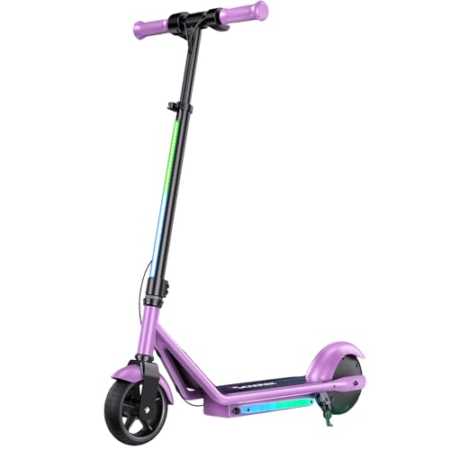 iScooter IK3/IK3Pro Electric Scooter for Kids Ages 6-12, 150W Motor, LED Display, 3 speeds Adjustable,3 Adjustable Heights(IK3Pro),Colorful Lights, Double Brake,Magnetic Charging
