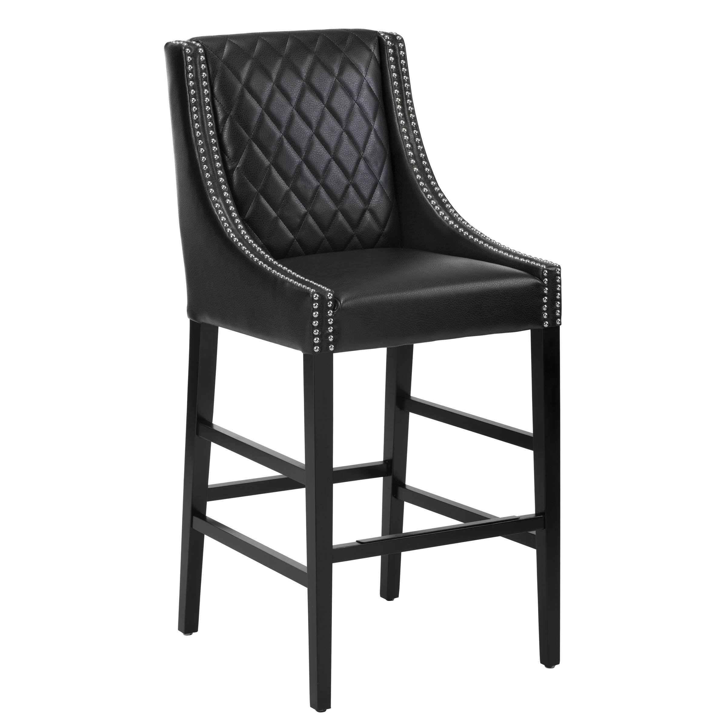 Sunpan 5West Malabar Barstool - Black Leather