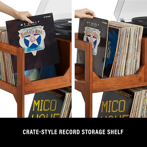 Crosley Furniture Asheville Medium Record Storage Console, Walnut