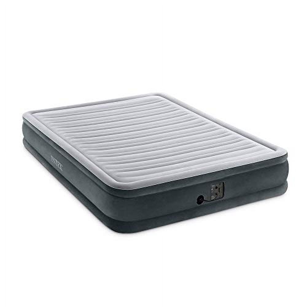Intex Comfort Plush Mid Rise Dura-Beam Airbed with Internal Electric Pump, Bed Height 13", Queen Grey