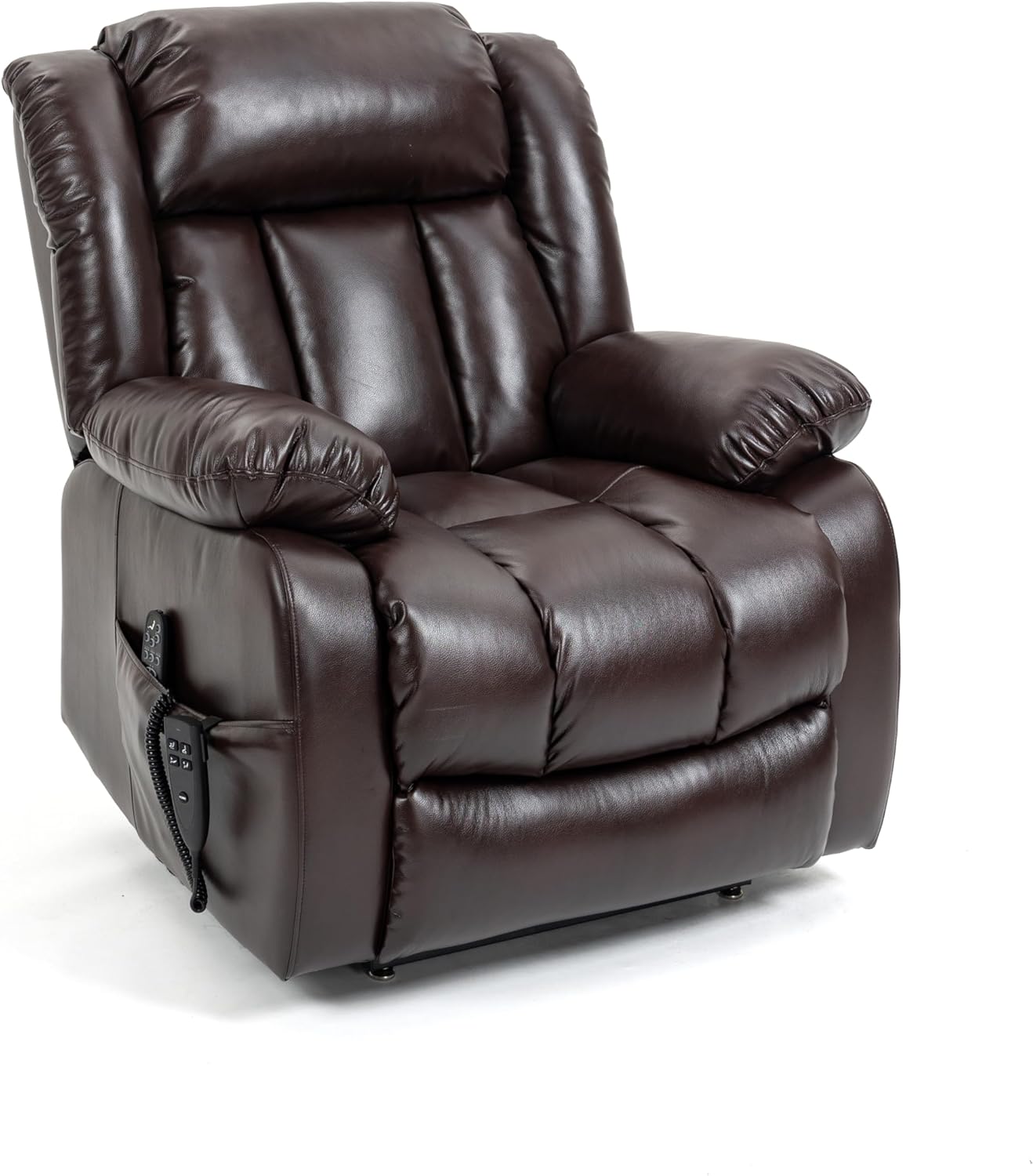 Dual Motor Electric Power Lift Recliner Chairs with Massage and Heat Vibration,Breathable Leather Lazy Lounge Sofa for Elderly, Heavy Duty Big Man Home Threat Seating with USB Ports for Living Room