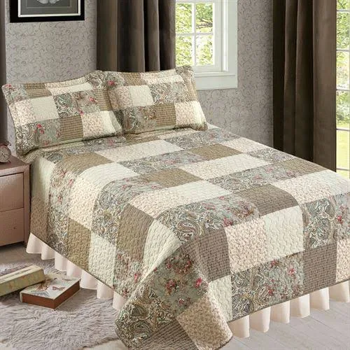 Kyndel Patchwork Quilt Multi Warm, Super King, Multi Warm