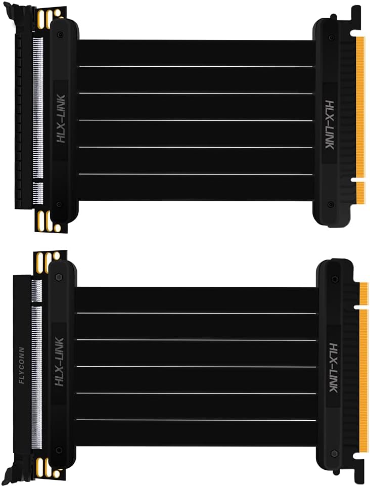 Qingsea Pcie Riser Extension Cable PCI-E 4.0 x 16 Vertical GPU Mount Cable High Speed PCI Express Riser Card 90 Degree for Computer Riser Cable(25CM)