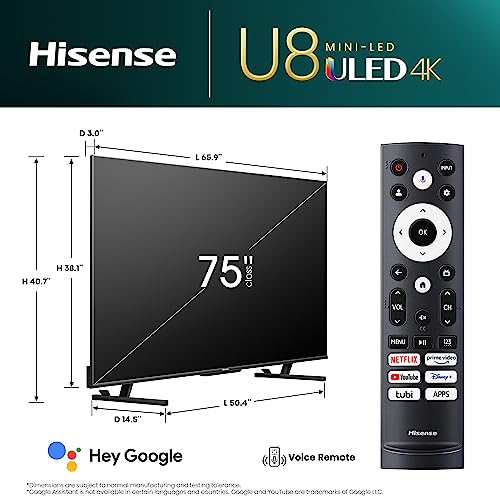 Hisense U8K Flat 4K Uled Renewed television