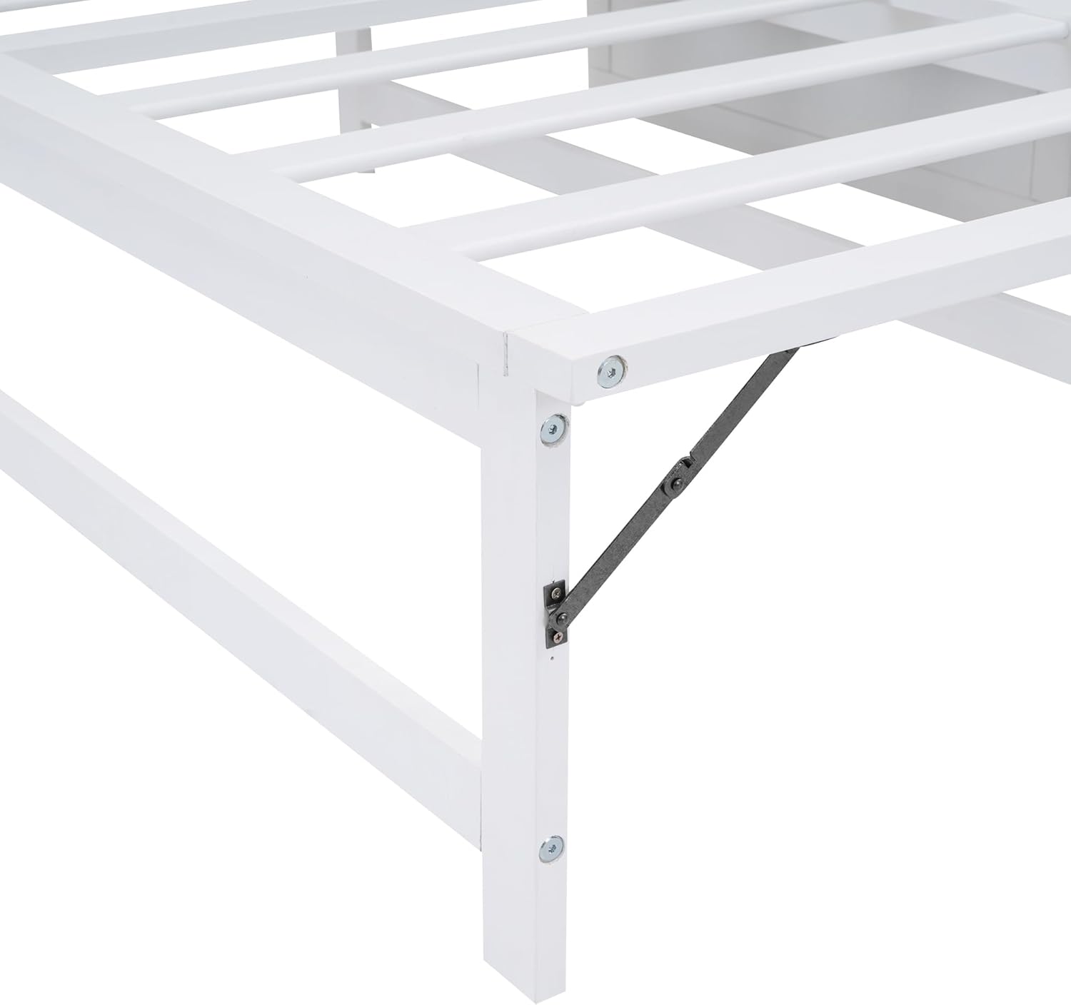 Queen Murphy Bed Chest with Charging Station, Wood Murphy Cube Cabinet Bed with a Shelf/Desk for Guest Room or Home Office, White