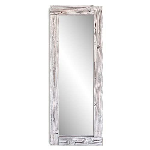 Barnyard Designs Rustic Farmhouse Full Length Mirror - Wood Frame Floor Standing Bedroom Mirror (64" x 24" / White)