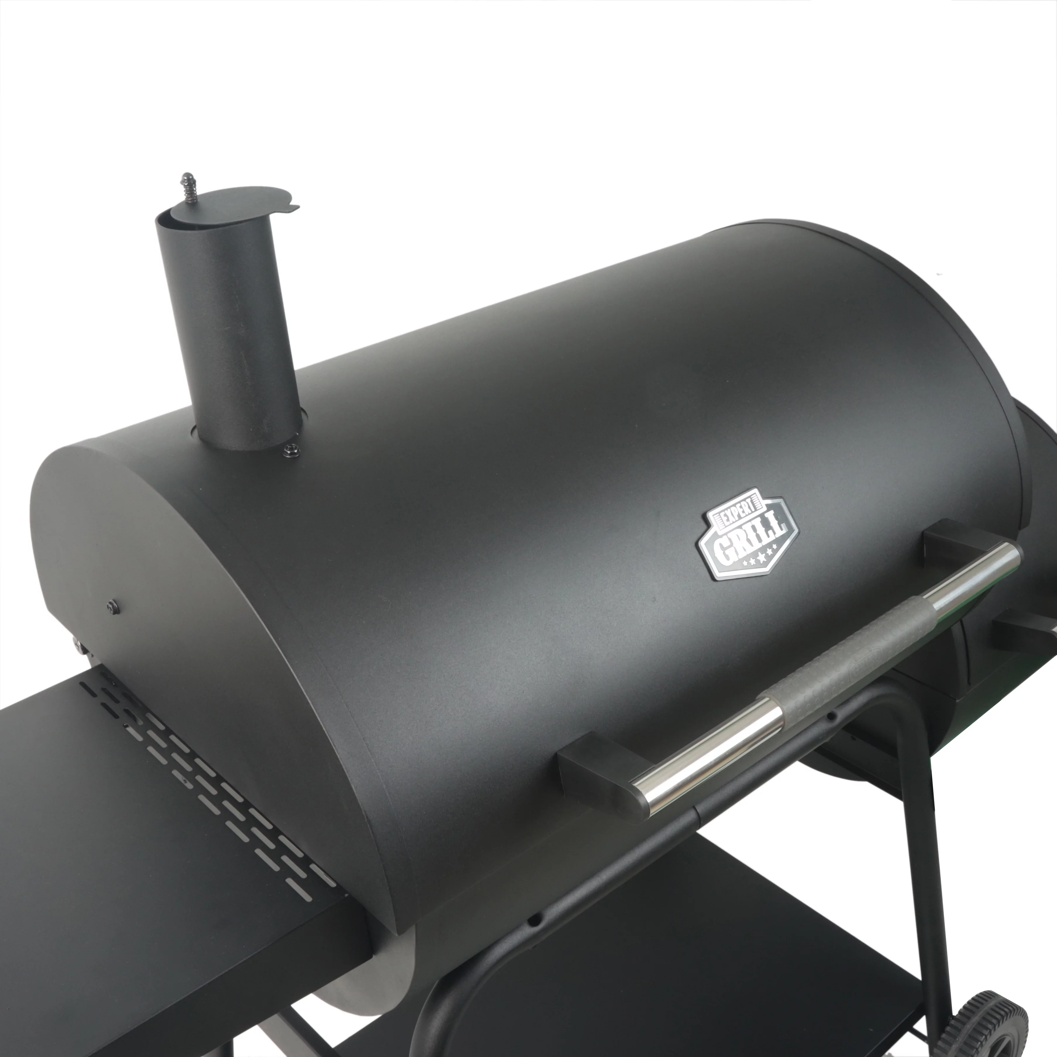 Expert Grill 28" Offset Steel Charcoal Smoker Grill with Side Firebox, Black