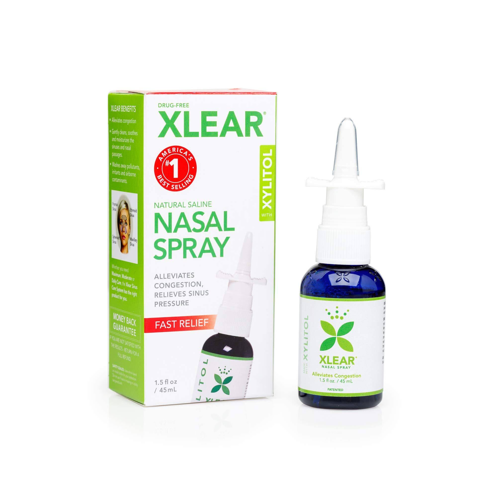 Xlear Nasal Spray for Sinus Relief 1.5 fl oz (4 Pack)