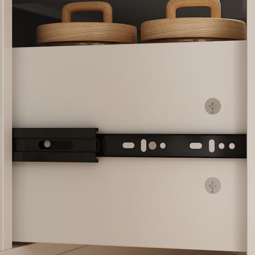 Hitow 78.7" Tall Curio Cabinet Acrylic Storage Cabinet with 5-Tier Shelf & 3 Drawer, Display Bookshelf Bookcase with 6 Acrylic Glass Doors, Liquor Cabinet for Home Office Kitchen Garage, White 63" W