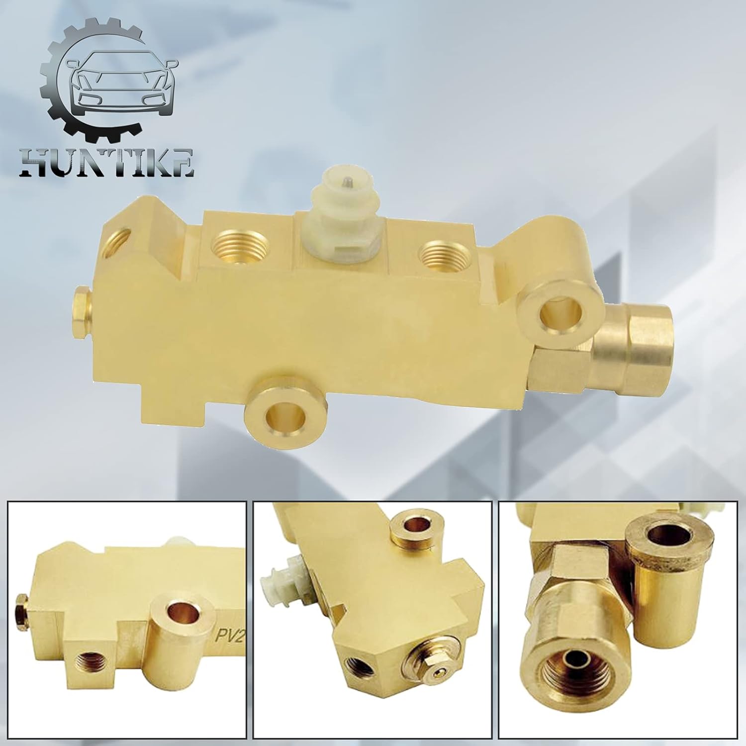Huntike PV2 Brass Proportioning Valve Disc/Drum Disc Front Drum Rear Brake Compatible with GM Street Rod Classic Car & Truck - Part# PV2 172-1353 PV71 Combination Proportioning Valve Pack of 2
