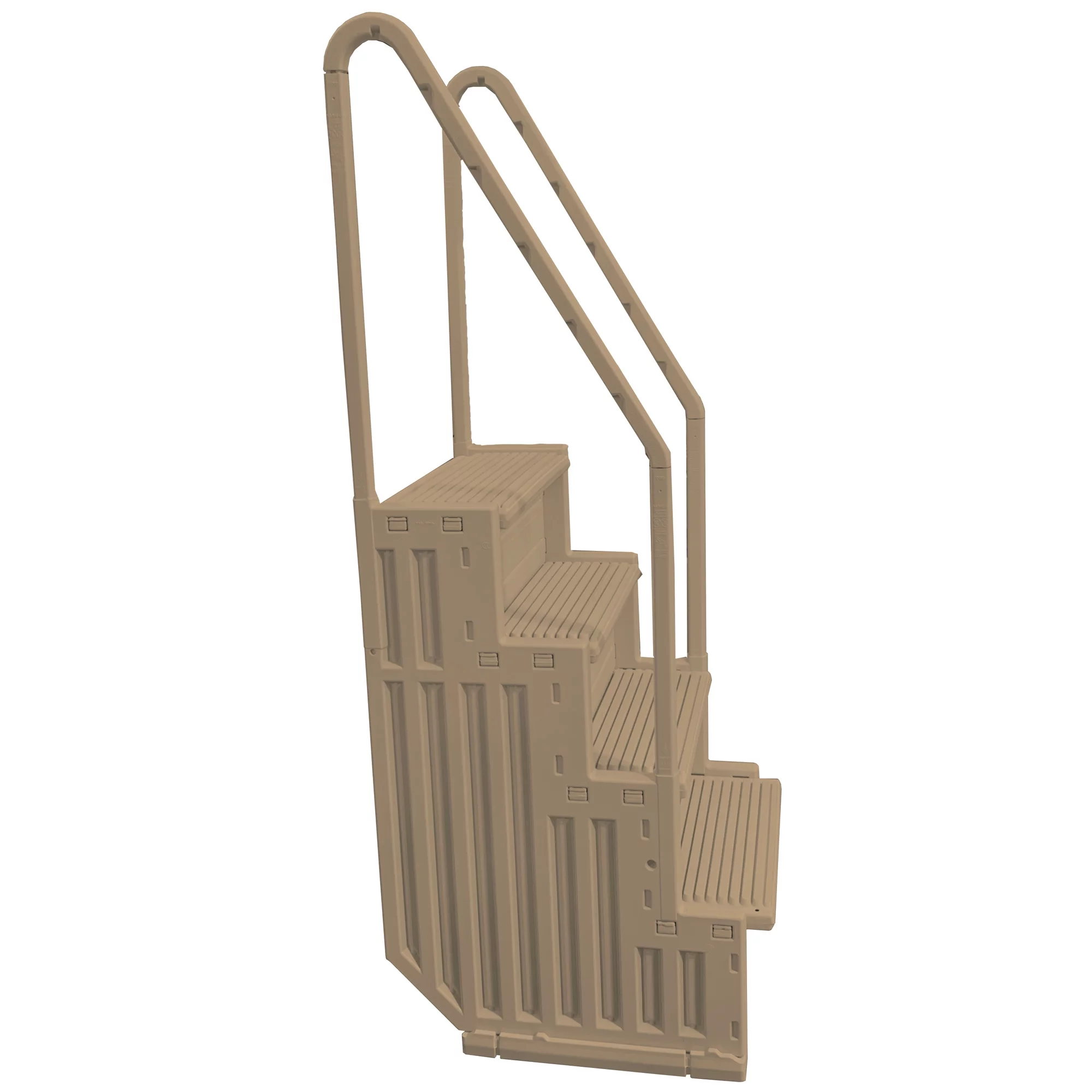 Confer Above Ground Swimming Pool Ladder 4 Stair Step System, Warm Gray