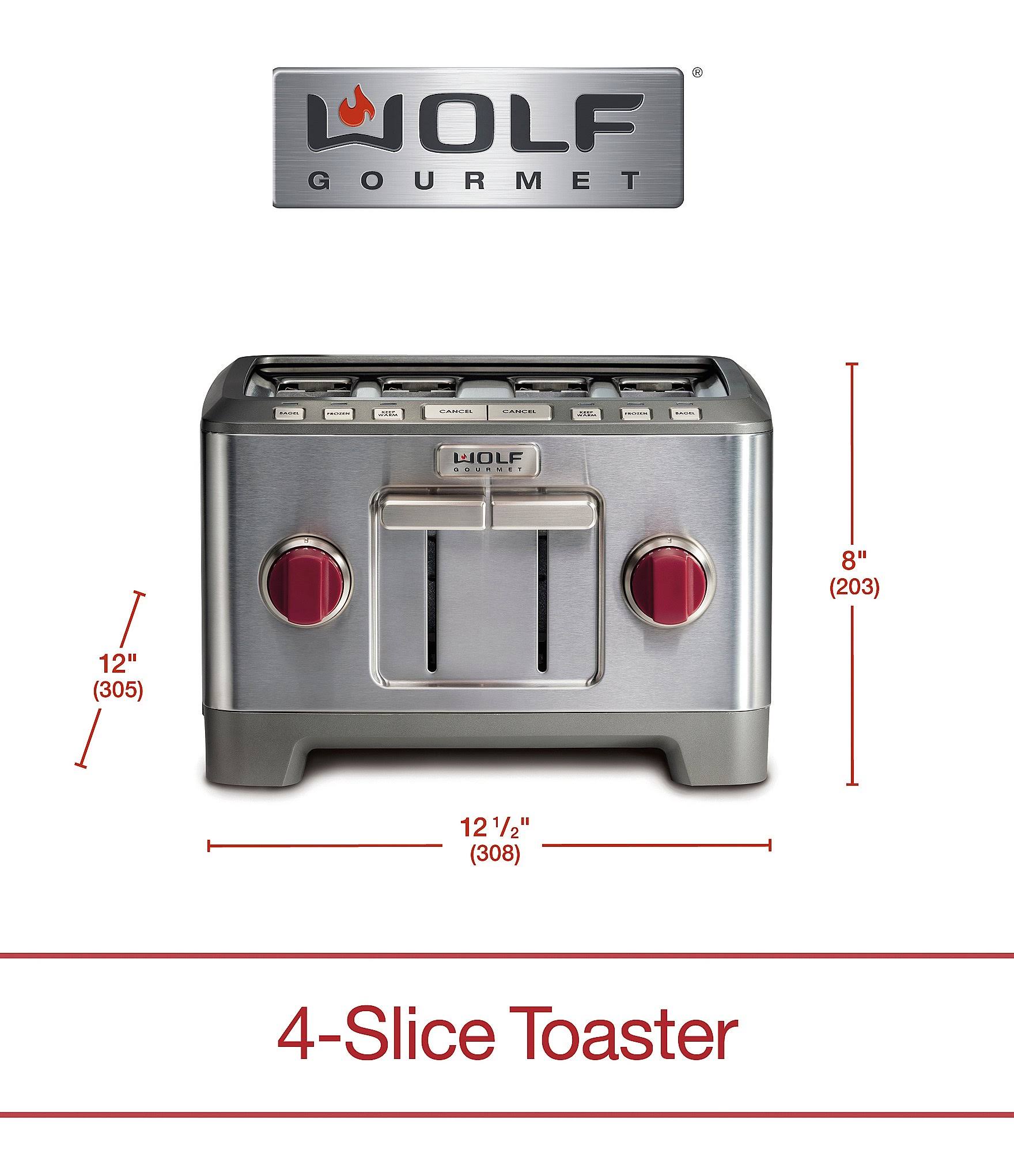 Wolf Gourmet 4-Slice Toaster, Red Knob