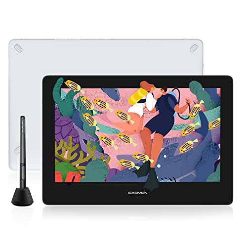GAOMON PD1320 13.3 Inch Drawing Pen Display (Alice Blue) Full-Laminated Screen 86% NTSC with Headphone Jack Graphic Drawing Monitor for Digital Drawing Beginner & Professionals.