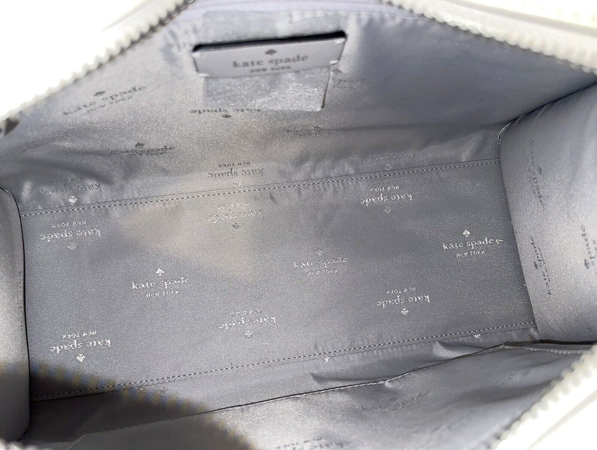Kate Spade Madison Medium Platinum Grey Colorblock Leather Satchel Bag Purse KC621