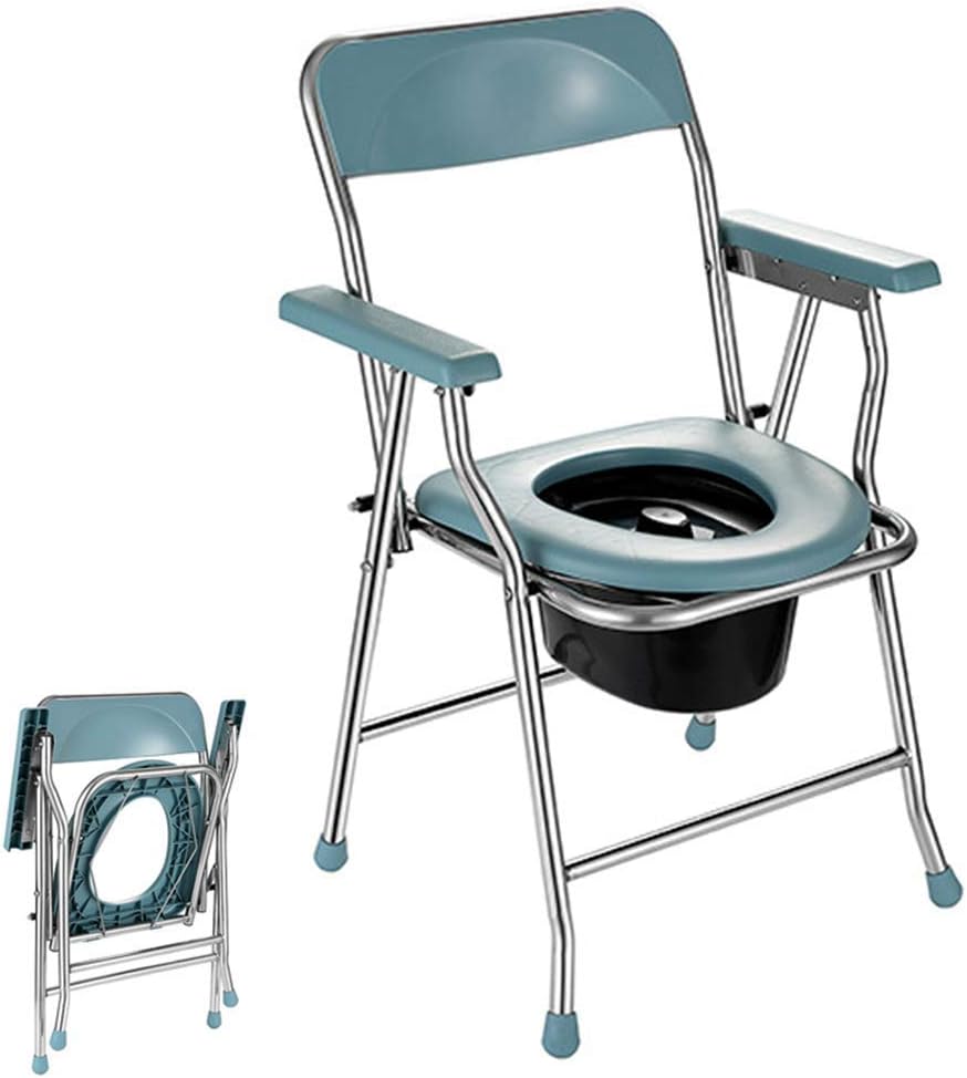 KOHARA Commode Chair Bathroom Safety Frame Toilet Seat Shower Chair Folding Toilet Chair Bedside Potty Chair for Elderly Seniors, Disabled, Handicapped