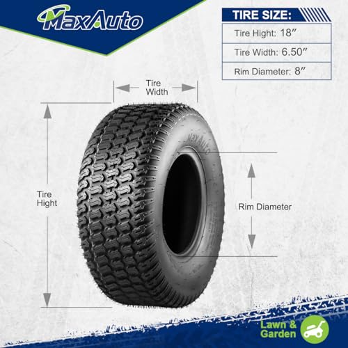 MaxAuto 2 Pcs 20x8-10 Turf Saver Tire, 20x8.00x10 Lawn & Garden Tire - LRB/4ply Tubeless