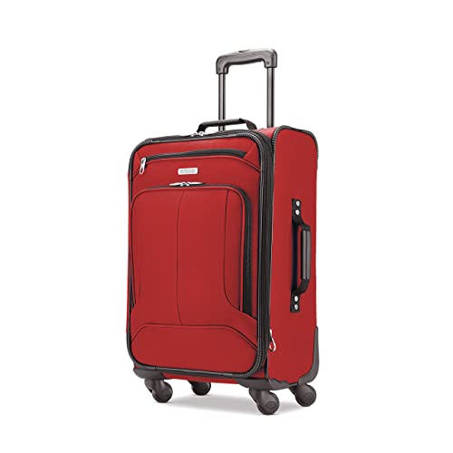 American Tourister Pop Max Softside Luggage with Spinner Wheels, Red, 3-Piece Set (21/25/29)