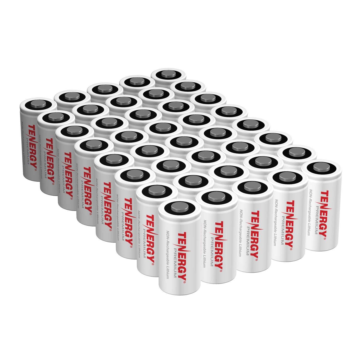Tenergy Premium CR123A 3V Lithium Battery, [UL Certified] 1600mAh Photo Lithium Batteries, Security Cameras, Smart Sensors, Spec