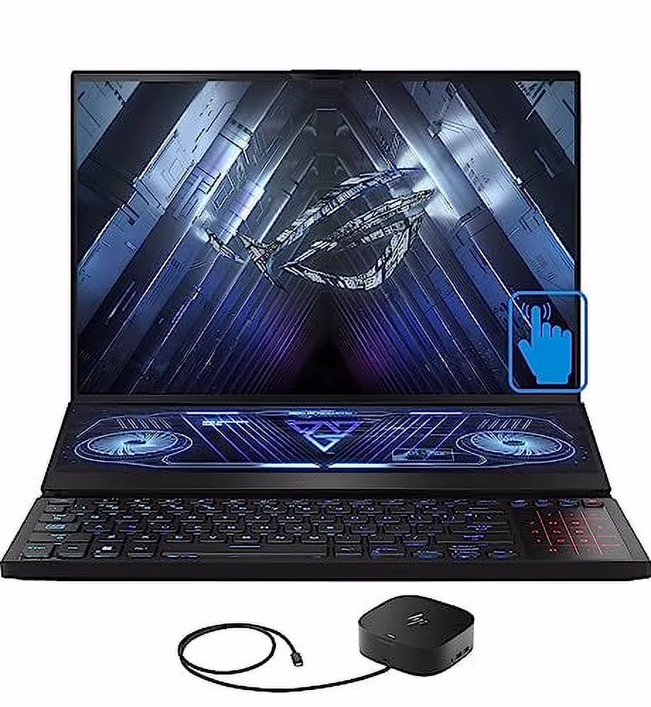 ASUS ROG Zephyrus Duo 16 Gaming & Entertainment Laptop (AMD Ryzen 7 6800H 8-Core, 64GB DDR5 4800MHz RAM, 1TB PCIe SSD, GeForce RTX 3060, 16.0" 165Hz Touch Win 11 Home) with G2 Universal Dock