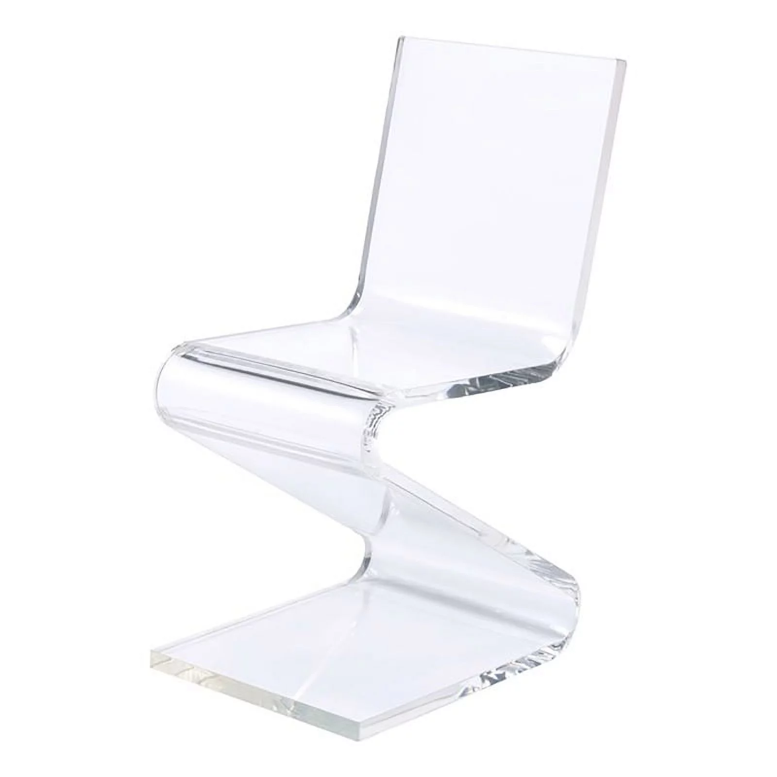 Bowery Hill 16" Modern Acrylic Plastic Z-Design Accent Chair in Clear