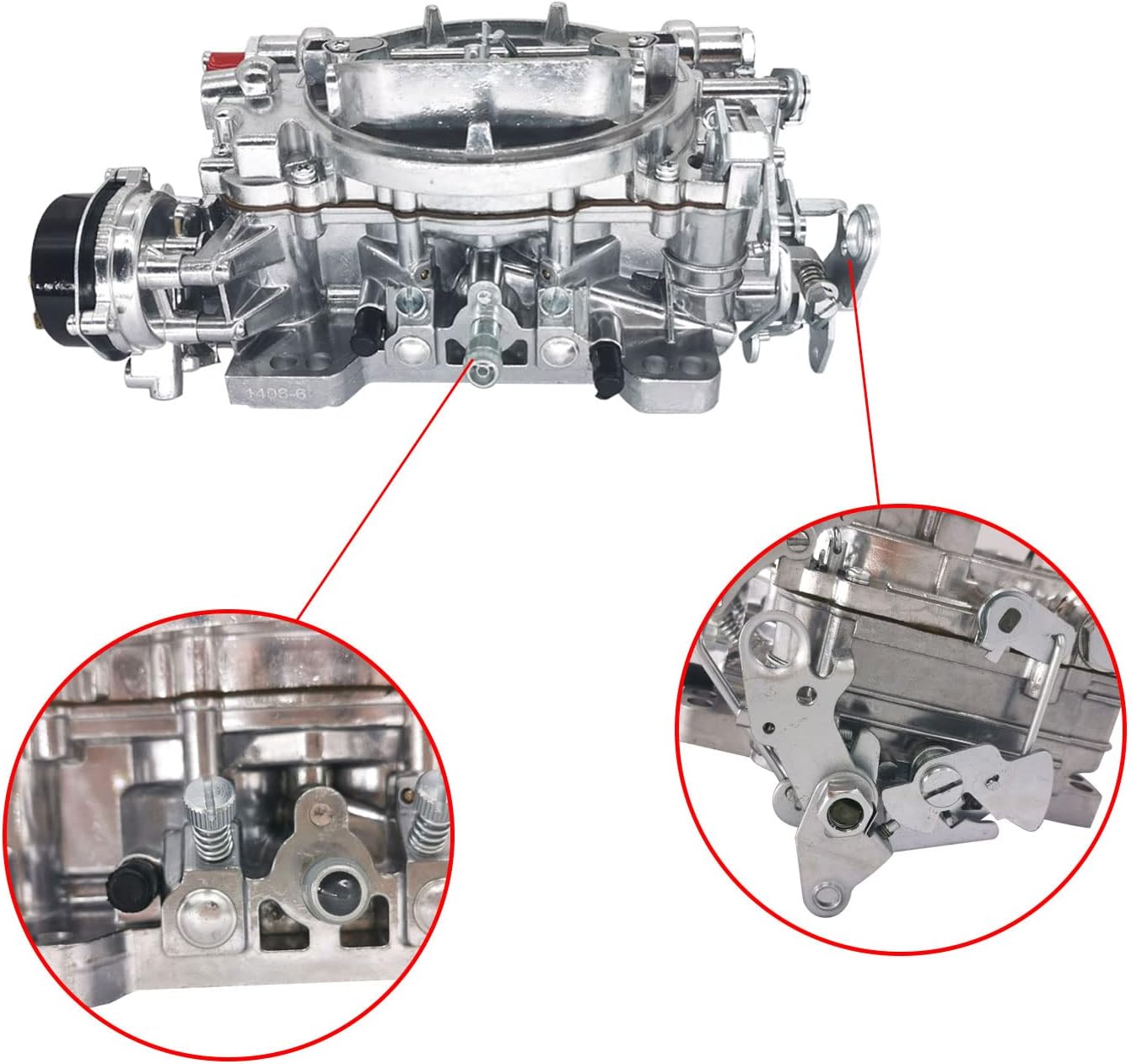 1405 Carburetor Replacement for Performer 600 CFM 4 Barrel Square Bore Performance Carburetor with Air Value Secondary Manual Electric Choke No EGR (1405)