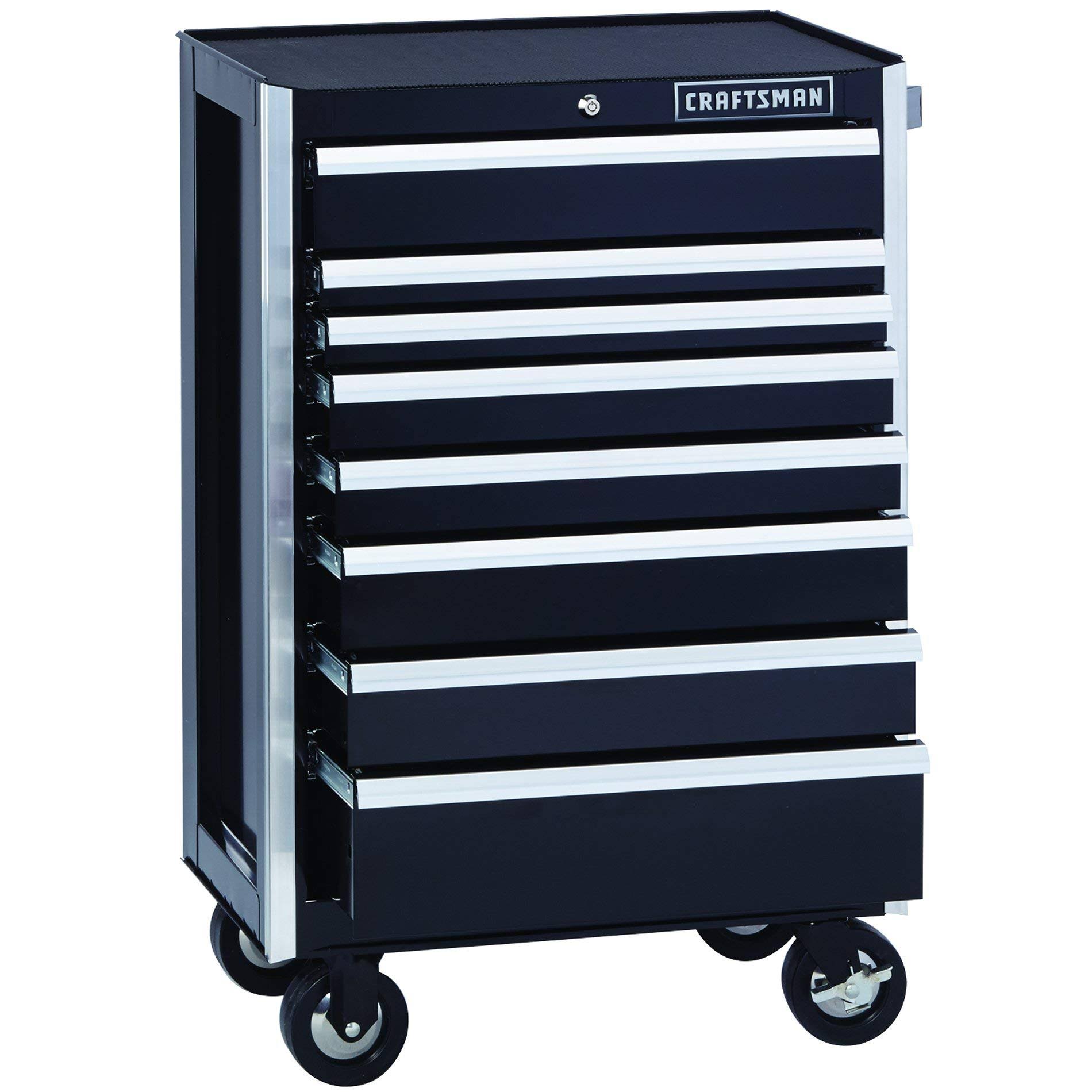 Craftsman Edge Series 26x22 8-Drawer Premium Heavy-Duty Rolling Cabinet - Black