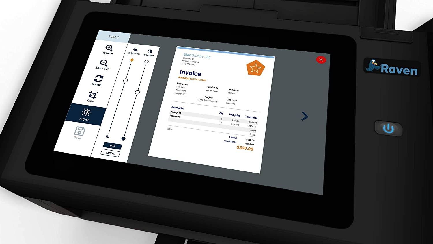 Raven Pro Document Scanner - Huge Touchscreen, High Speed Color Duplex Feeder (adf), Wireless Scan to Cloud, Wifi, Ethernet, USB