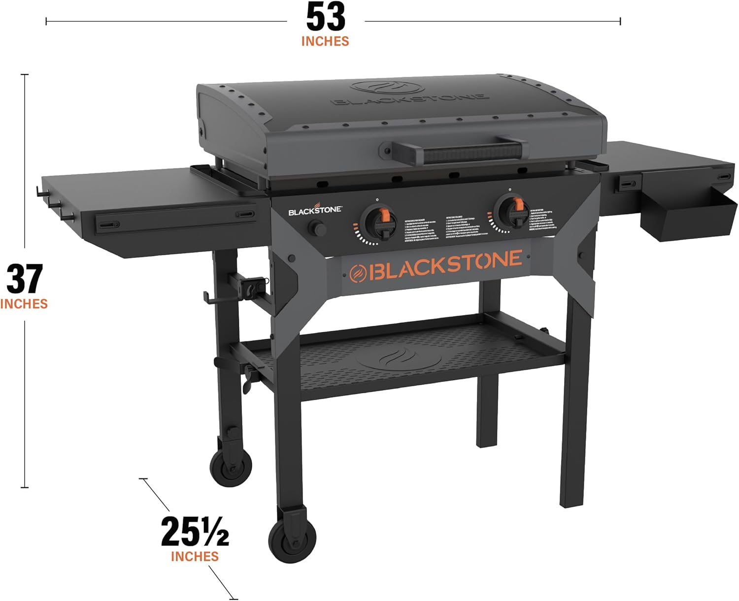Blackstone 2311 Iron Forged 28” Omnivore Griddle with X-Braced Hood, Powder Coated Steel, Black