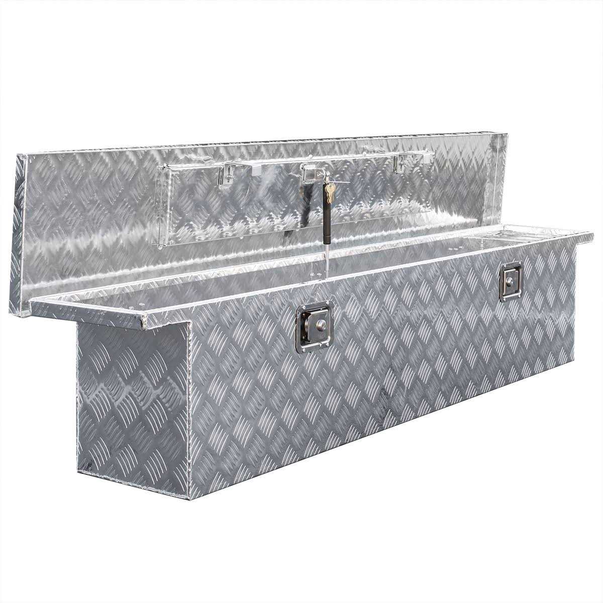Xtremepowerus 71 Slimline Aluminum Crossbed Pickup Truck Trailer Storage Box Crossover Tool Box Paddle Latches - Shop Hardware Tools Online Store