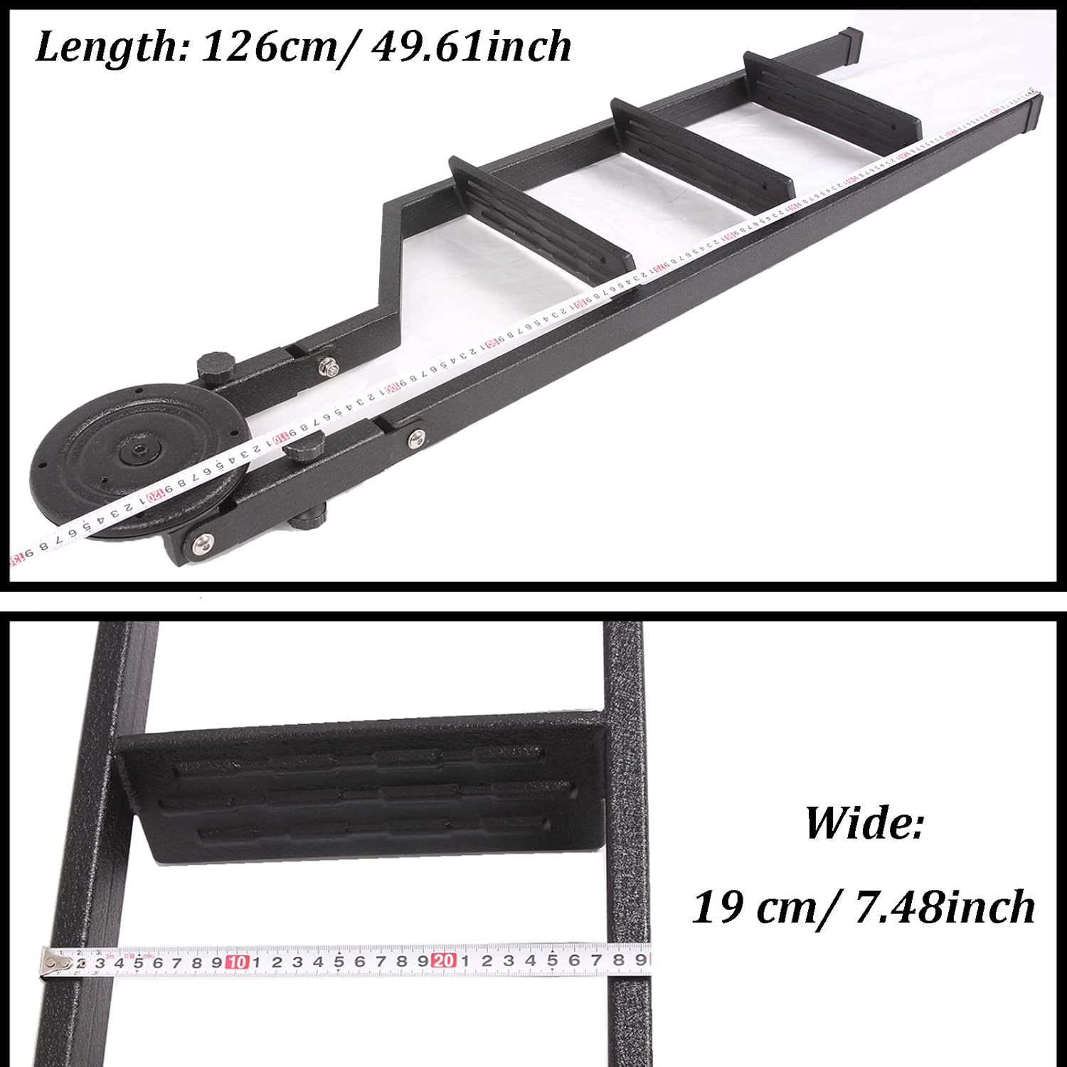 Truck Bed Tailgate Ladder Step 360° Rotated Foldable Universal Carbon Steel