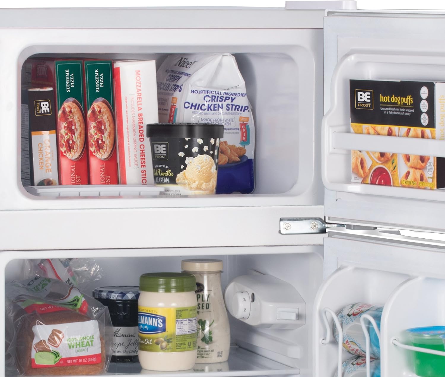 Commercial Cool CCRD32B Compact Double Door Refrigerator with True Freezer, 3.2 Cu. Ft. Mini Fridge, Black