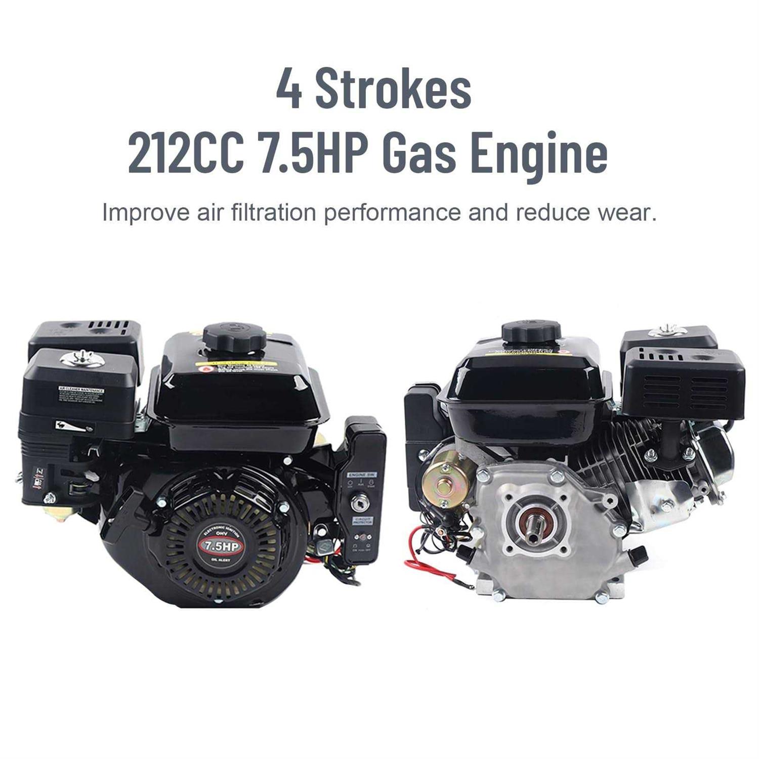YIPONYT 212cc 7.5HP Gas Powered Engine 4-Stroke Electric Start Motor OHV Design Go Kart Gas Engine Motor-Side Shaft Motor Gasoline Engine 3600RPM - Shop Hardware Tools Online Store