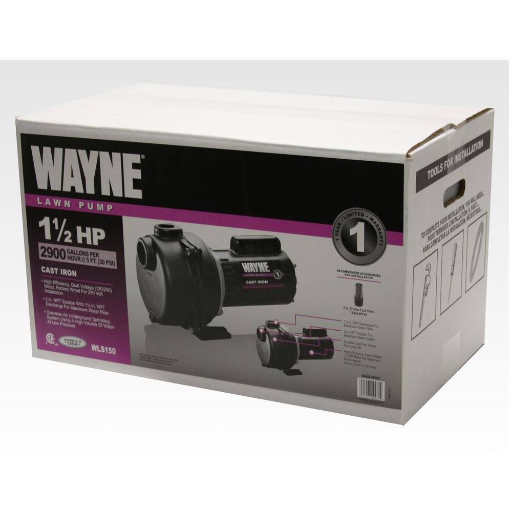 Wayne 1-1/2 HP Cast Iron Lawn Sprinkler Pump WLS150