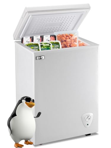 WANAI White Chest Freezer Freestanding Deep Freezer