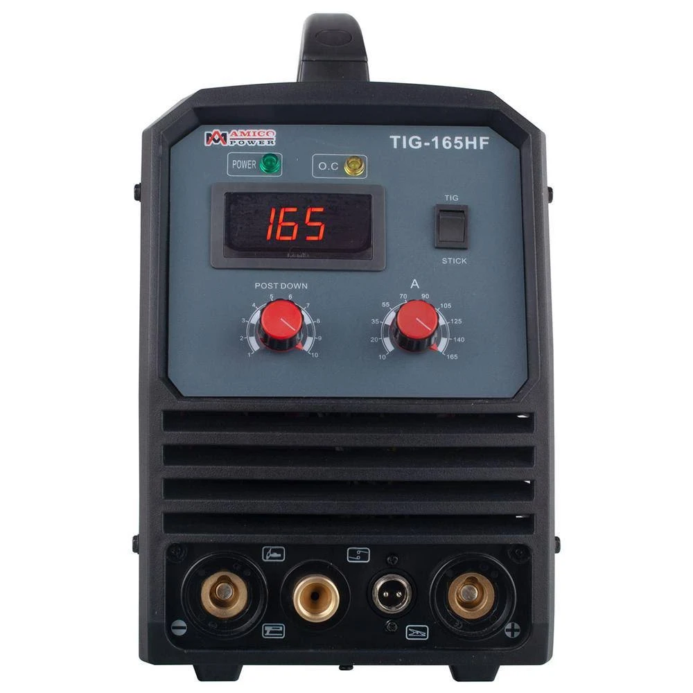 Amico Power 160 Amp TIG Stick Arc DC Inverter Welder with 95-Volt to 260-Volt Wide Voltage Welding, 80% Duty Cycle
