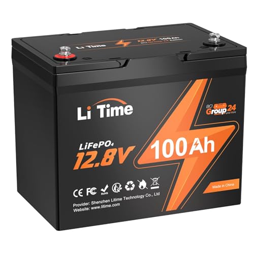 LiTime 12V 100Ah LiFePO4 Battery BCI Group 31 Lithium Battery Built-in 100A BMS, Up to 15000 Deep Cycles, Perfect for RV, Marine, Home Energy Storage