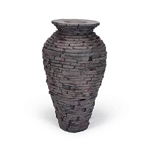 Aquascape Stacked Slate Urn Water Fountain Kit for Landscape and Garden, Medium | 58090