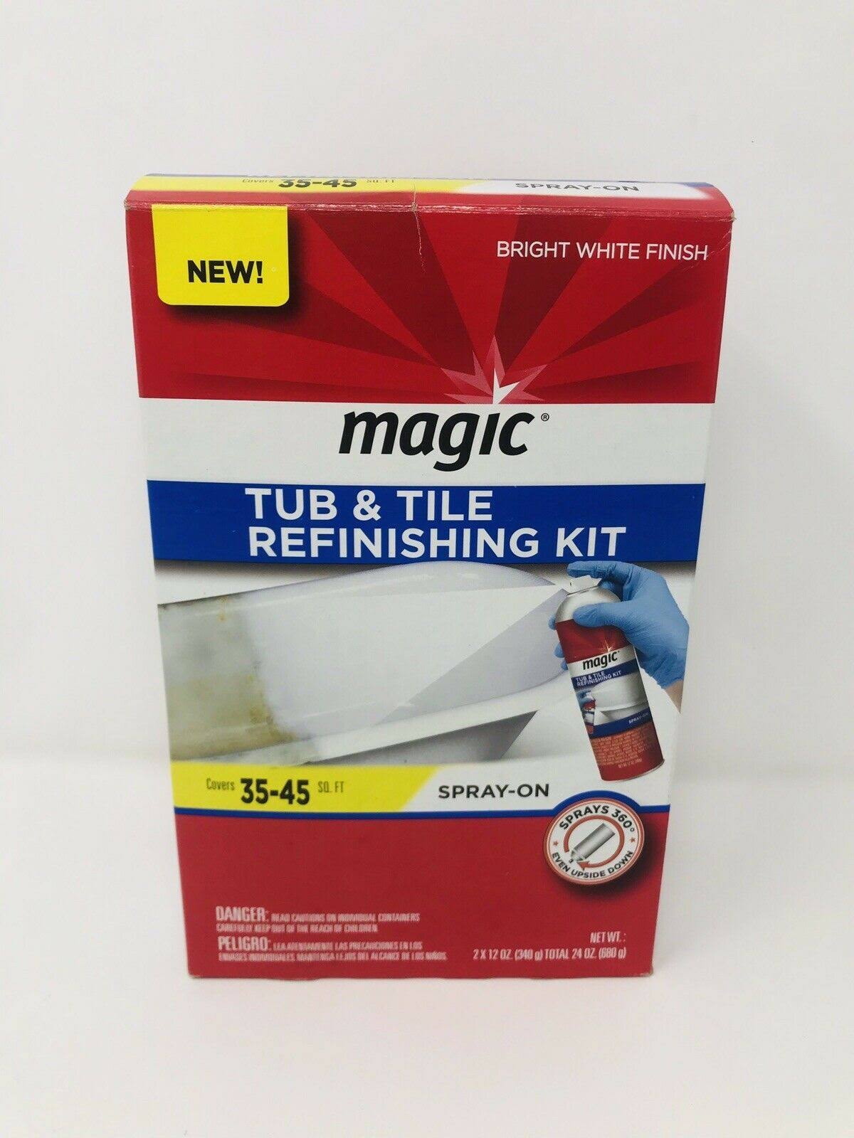 Magic Tub and Tile Refinishing Kit Bright White Spray on Aerosol - Refinish Tile