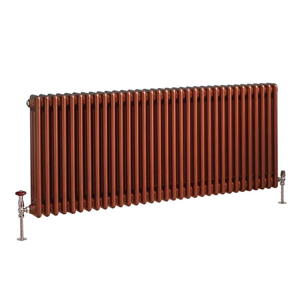 Hudson Reed Regent - Cast Iron Hot Water Radiator - Choice of Sizes - Horizontal European Design - Copper