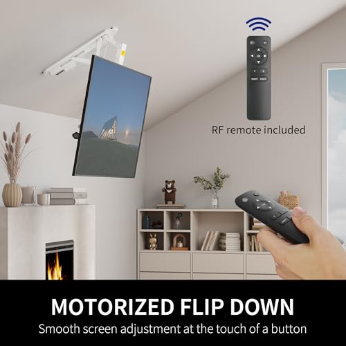 VIVO Electric Ceiling TV Mount Large Flip Down Motorized Pitched Roof VESA Mount