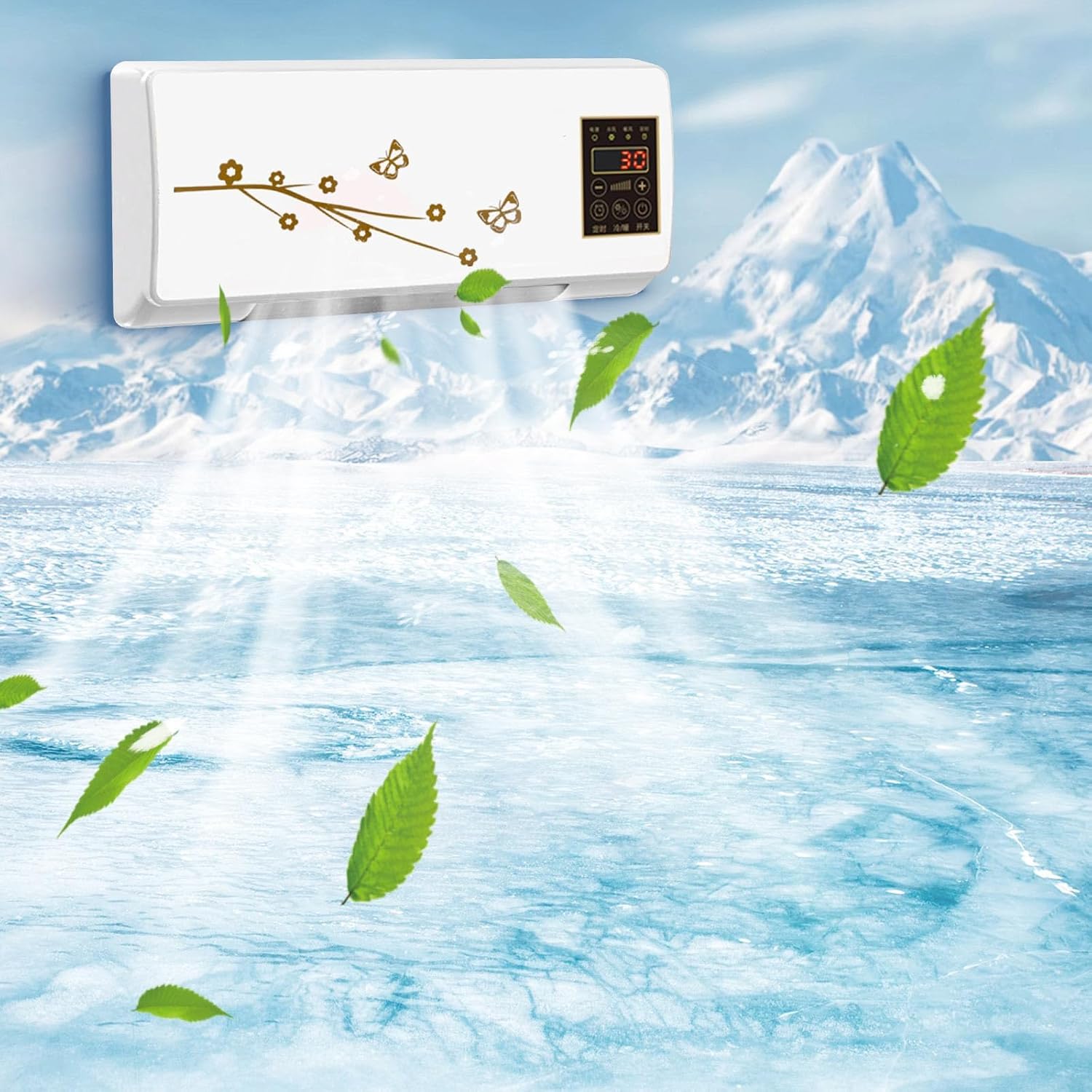 Air Conditioner Ductless Wall Air Conditioner with Remote Control 2024 Wall Air Conditioner for Bedroom Air Cooling Heating Fan for Bedroom Living Room