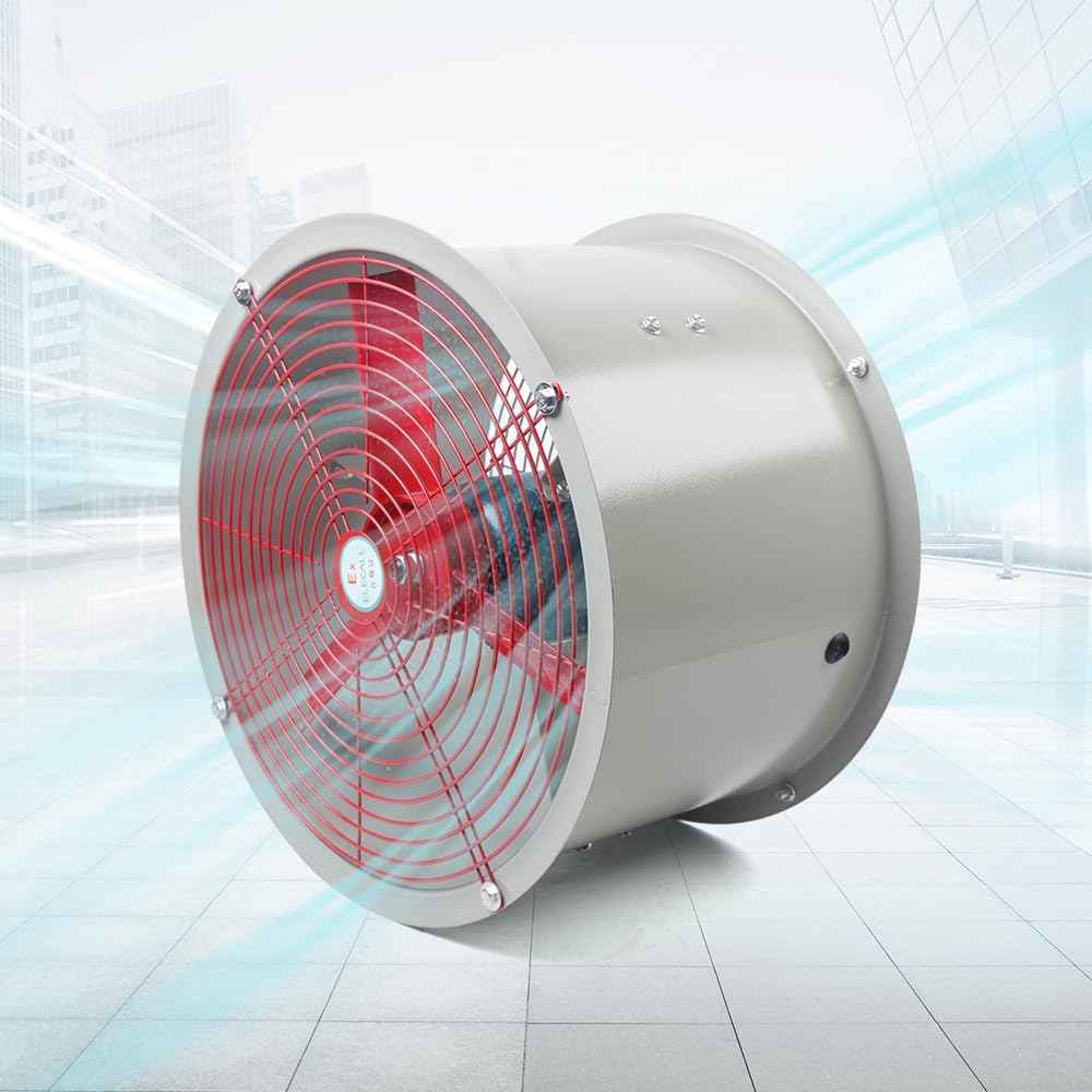 Explosion Proof Fan, 16" Explosion-proof Axial Exhaust Fan, 370W Spray Booth Paint Fumes Exhaust Fan, 1450RPM High Velocity Extractor Fan Blower, for Factories Warehouse Kitchen Workshop