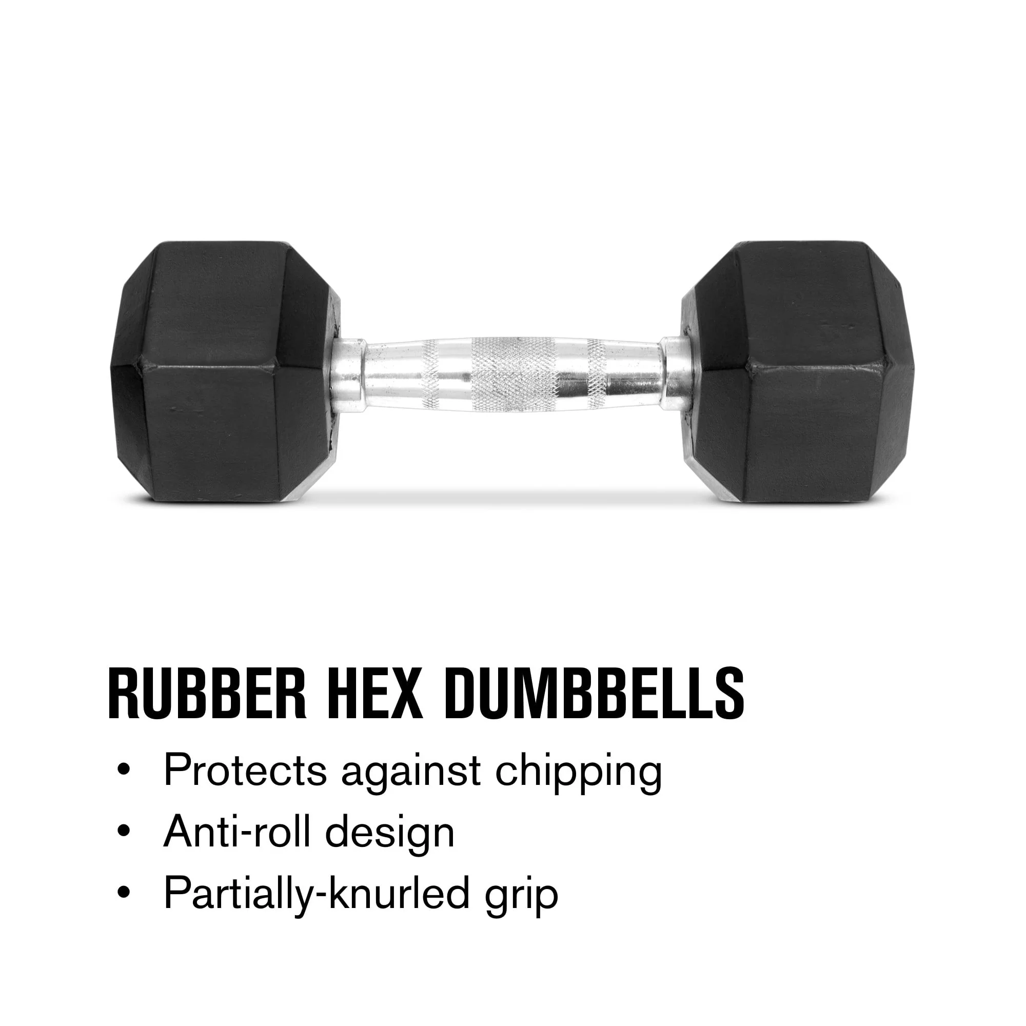 Weider, 25lb Rubber Hex Dumbbell, Single